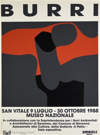 MANIFESTO BURRI stampa litoserigrafica, cm 100x70 Manifesto originale della...