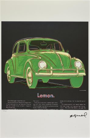 D'apres Andy Warhol VOLKSWAGEN LEMON fotolitografia su carta Arches, cm...