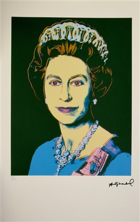 D'apres Andy Warhol QUEEN ELIZABETH fotolitografia su carta Arches, cm 57x38;...