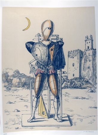 DE CHIRICO GIORGIO (Volos 1888 - Roma 1978) "Trovatore con la luna" 1970...