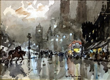 FALZONI GIULIO (Marmirolo 1900 - Milano 1978) "Londra Westminster Abley"...