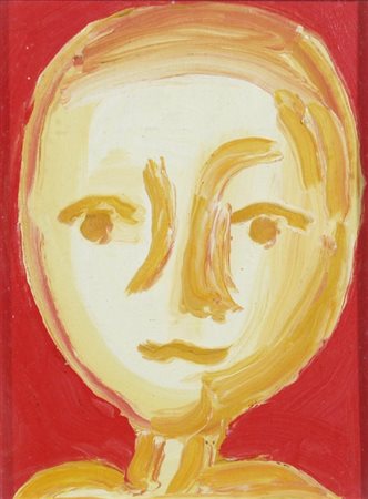 GUIDI VIRGILIO (Roma 1891 - Venezia 1984) "La testa rossa" 1974 Olio su tela...