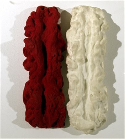 PINELLI PINO (CATANIA 1938) "Pittura R/B" 2004 Tecnica mista, opera composta...