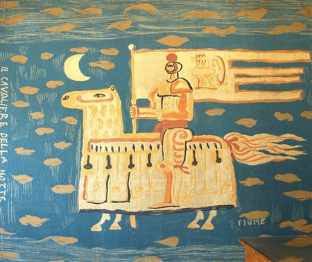FIUME SALVATORE (Comiso 1915 - Canzo 1997) "Il cavaliere della notte" Arazzo...