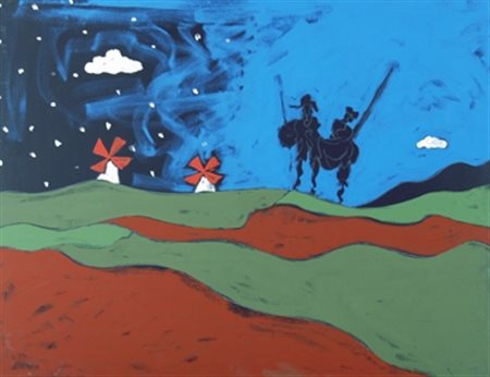 FESTA TANO (Roma 1938 - Roma 1988) "Don Chisciotte" 1986 Acrilico su tela cm....