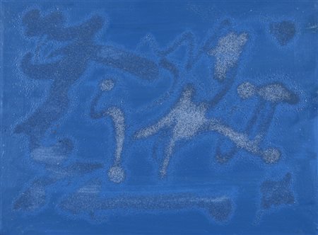 TURCATO GIULIO (Mantova 1912 - Roma 1995) "Cangiante blu" 1982 Tecnica mista...