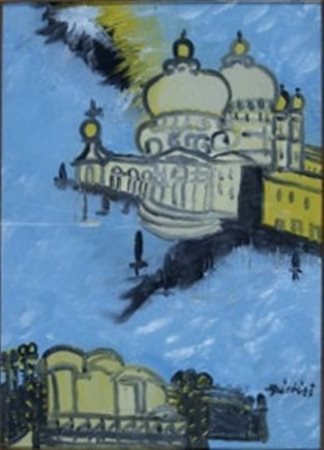 BRINDISI REMO (Roma 1918 - Lido di Spina 1996) "Venezia" anni '90 Olio su...