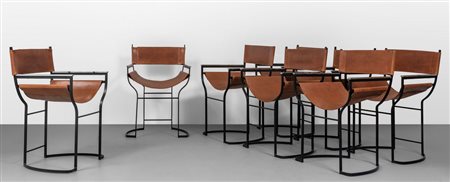 OTTO POLTRONCINE, anni '80. <br>Acciaio 