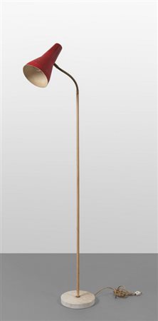 UNA LAMPADA DA TERRA, anni '50. <br>Marmo, ottone 