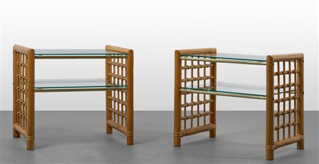 DUE COMODINI, anni '60. <br>Legno di acero 