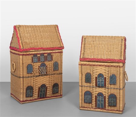 DUE CASETTE PORTA GIOCHI, anni '70. 