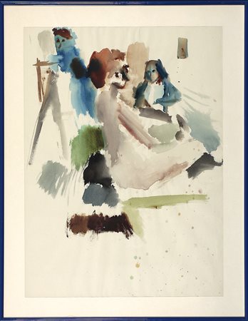 Aldo Schmid (1935-1978) Senza titolo Acquarello su carta cm 64x47 Calcografia...