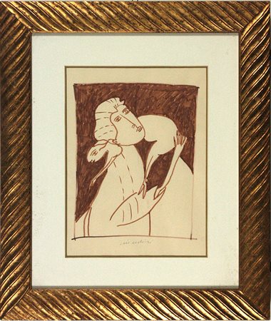 Remo Brindisi (1918-1996) Senza titolo Lotto unico composto da 2 tecniche...