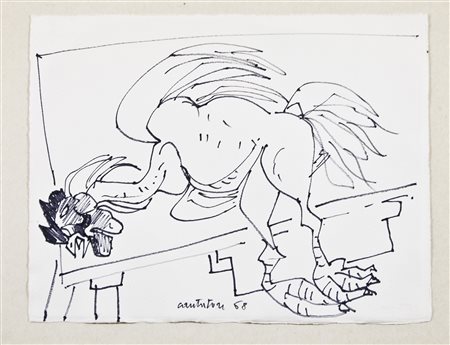 Domenico Cantatore (1906-1998) Senza titolo, 1968 Pennarello su carta cm...