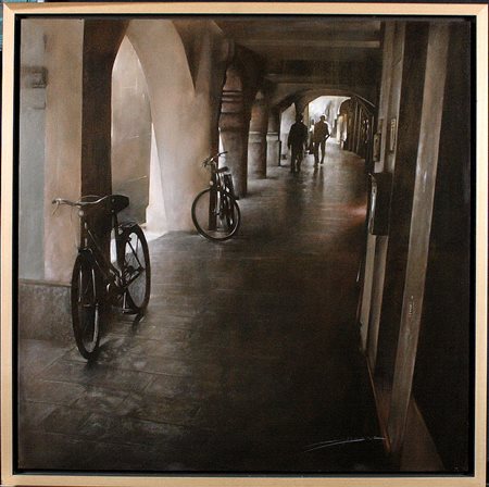 Antonio Sgarbossa (1945) Porticato a Palmanova, 2008 Olio su tavola cm 80x80...