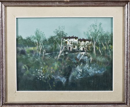 Giulio Scapaticci (1933-2006) Cascina in Versilia, 1969 Tecnica mista su...