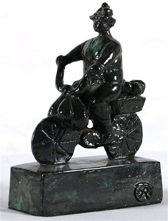 Fritz Roed (1928-2002) Bicicletta Scultura in ceramica cm 16x5x11 Firma sulla...