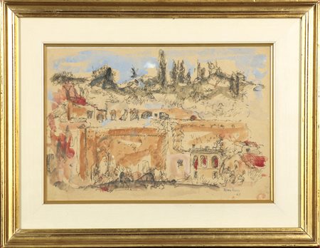 Orfeo Tamburi (1910-1994) Senza titolo, 1940 Tecnica mista su carta intelata...