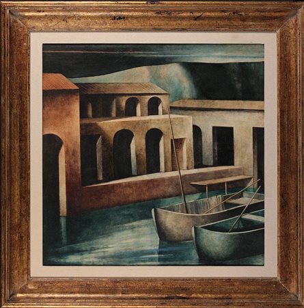 Marcello Scuffi (1948) Portocanale (I paesaggi della memoria), 1999 Olio su...