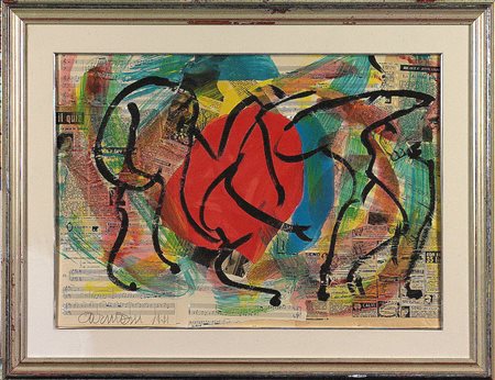 Arturo Carmassi (1925-2015) Senza titolo, 1981 Tecnica mista e collage su...