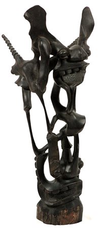 Kashmiri Matayo (1935) Makonde Scultura in ebano del Mozambico cm 60x24x23...