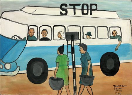 John Nzau (1964) Stop, 1999 Olio su tela cm 50x70 Firma e data in basso a destra