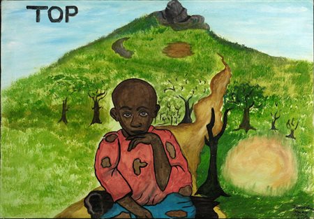 John Nzau (1964) Top, 2000 Olio su tela cm 70x100 Firma e data in basso a destra