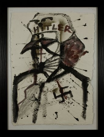Jonathan Meese (1971) Senza titolo (Hitler), 2000 tecnica mista su carta cm....