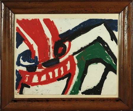 Bengt Lindstrom (1925-2008) Senza titolo Olio su carta cm 50x70 Firma in...