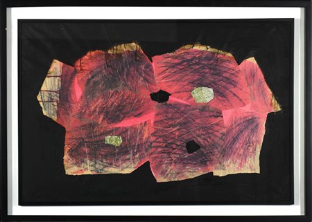 Giulio Turcato (1912-1995) La pelle, 1960 Tecnica mista e collage su tela cm...