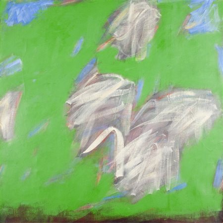 Claudio Verna (1937) Escursione a Rio Basso, 1986 Olio su tela cm. 100x100...