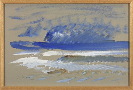 Siegward Sprotte (1913-2004) Stenografia di un onda, 2000 Olio su cartone cm...