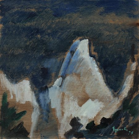 Siegward Sprotte (1913-2004) Montagna bianca, 1999 Olio su pannello di legno...