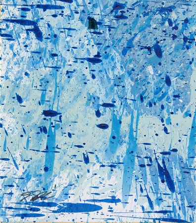 Shozo Shimamoto (1928-2013) Crash Bottle, 2009 Acrilico e vetro rotto su...