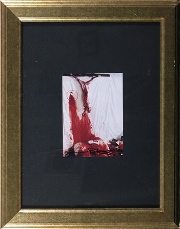 Hermann Nitsch (1938) Heiligung des Blutes Fotografia a colori cm 18x13 Firma...
