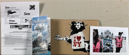 Banksy (1974) I love N. Y., 2014 Acrilico su cartone, es. 60/100 cm 20x29...
