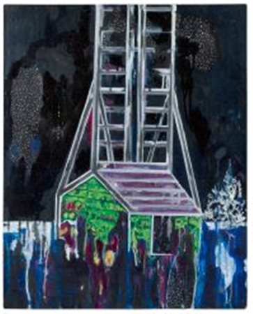 NAOMI BISHOP (née en 1975) Sentinel, 2008 Technique mixte sur panneau, signé,...