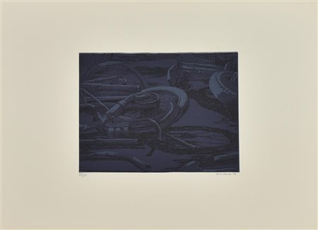 Gino Guida CHIARO DI LUNA Acquaforte acquatinta, cm 25,5x33,8, su foglio cm...