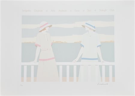 Aldo Andreolo VENEZIA serigrafia su carta, cm 50x70; es. prova d'autore firma