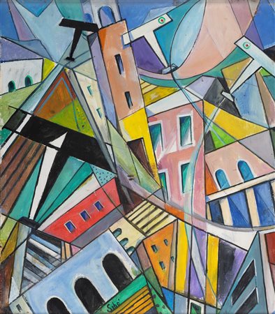 Sibò (Pierluigi Bossi 1907-Milano 2000)  - Architetture in movimento, 1939