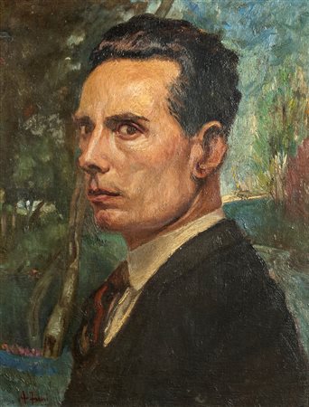 Achille Funi (Ferrara 1890-Appiano Gentile 1972)  - Ritratto maschile, 1927/'28