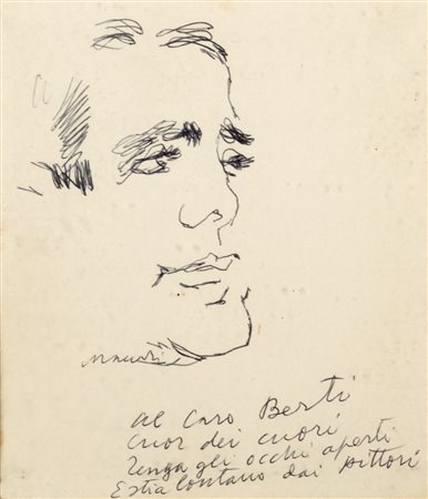 Mino Maccari (Siena 1898-Roma 1989)  - Ritratto di Berti