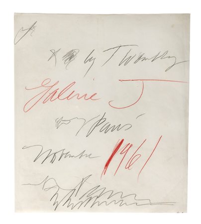 Cy Twombly (Lexington 1928-Roma 2011)  - Studio per l'invito alla mostra alla Galerie J, 1961