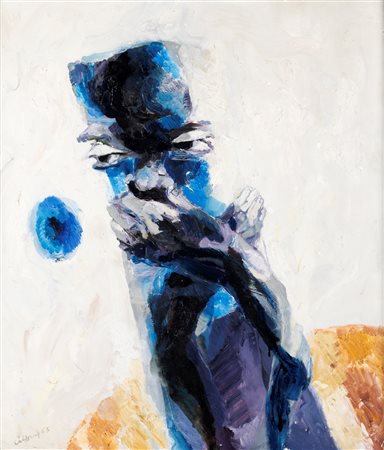 Ennio Calabria (Tripoli 1937)  - Ritratto di Agostino Neto, 1963