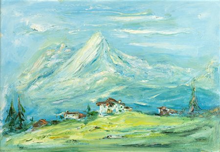 Giovanni Stradone (Nola 1911-Roma 1981)  - Paesaggio alpestre, 1957