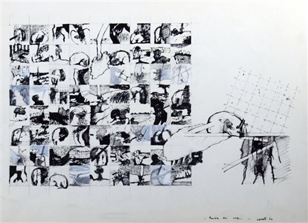 CERETTI MINO (Milano 1930) "Tavola dei segni" 1964 Pastelli su carta cm. H:...