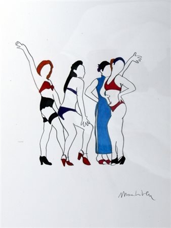 LODOLA MARCO (Dorno Pavia 1955) "Senza titolo" Tecnica mista su carta cm. H:...