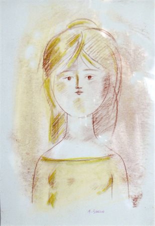 BUENO ANTONIO (Berlino 1918 - Firenze 1984) "Figura" Pastello su fondo...