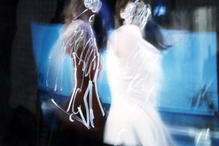 SCHIFANO MARIO (Homs 1934 - Roma 1998) "Senza titolo" Foto ritoccata a mano...