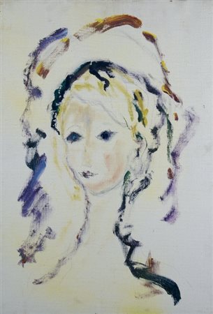 TRECCANI ERNESTO (Milano 1920 - Milano 2009) "Figura" Olio su tela cm. H:...